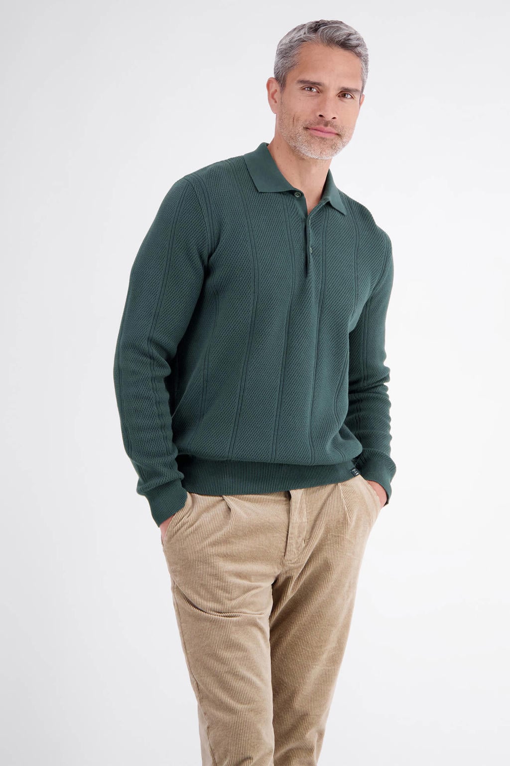 LERROS regular fit polo - donkergroen