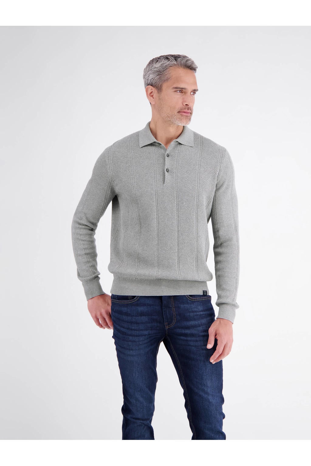 LERROS regular fit polo - platinagrijs