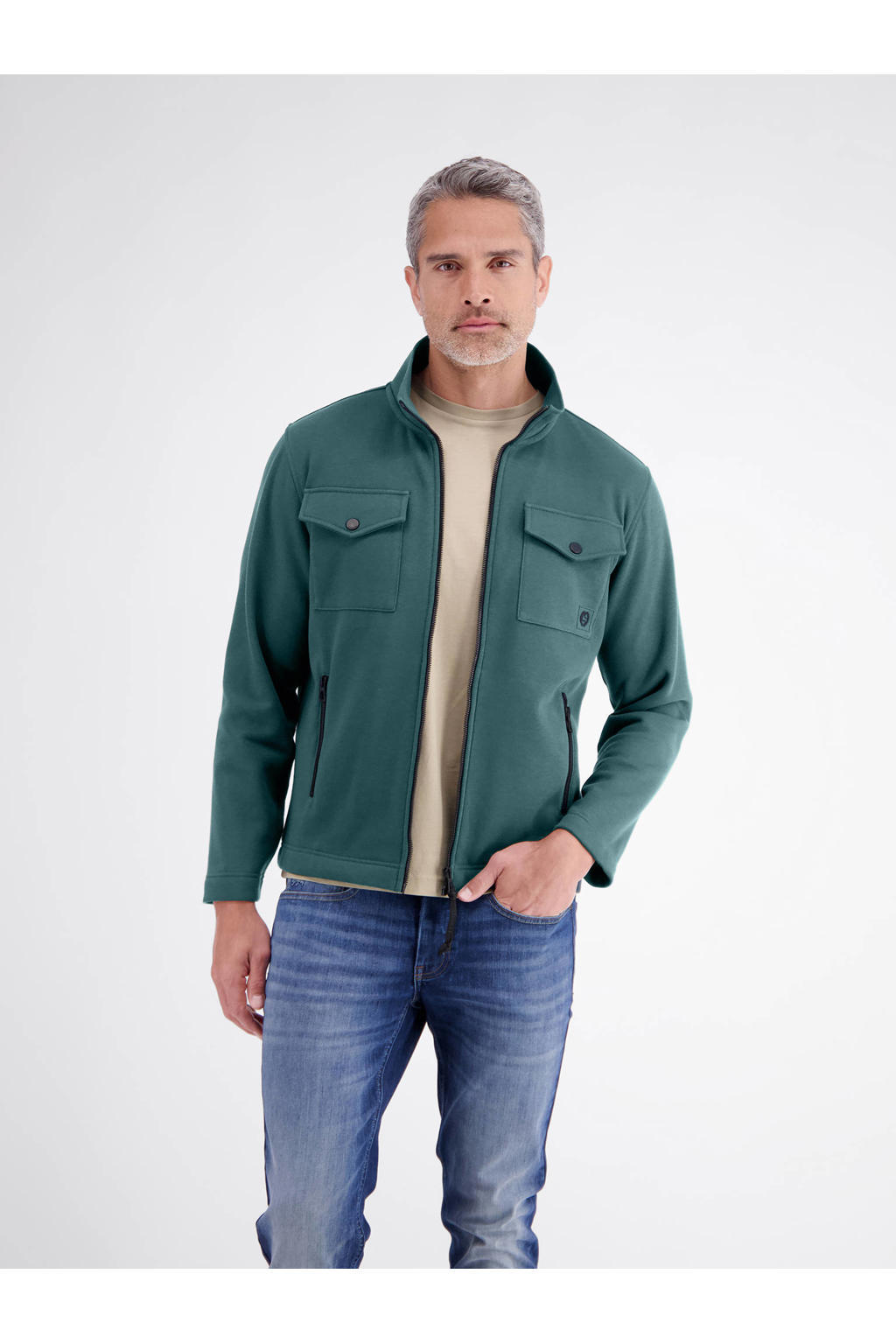 LERROS sweatvest - donkergroen