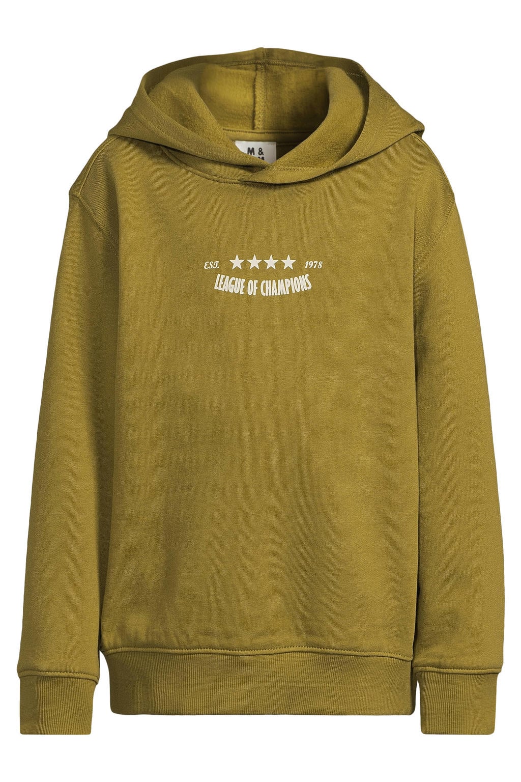 Olijfgroene jongens Me & My Monkey hoodie van katoen met backprint, lange mouwen en capuchon