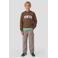 Me & My Monkey sweater met tekst - donkerbruin