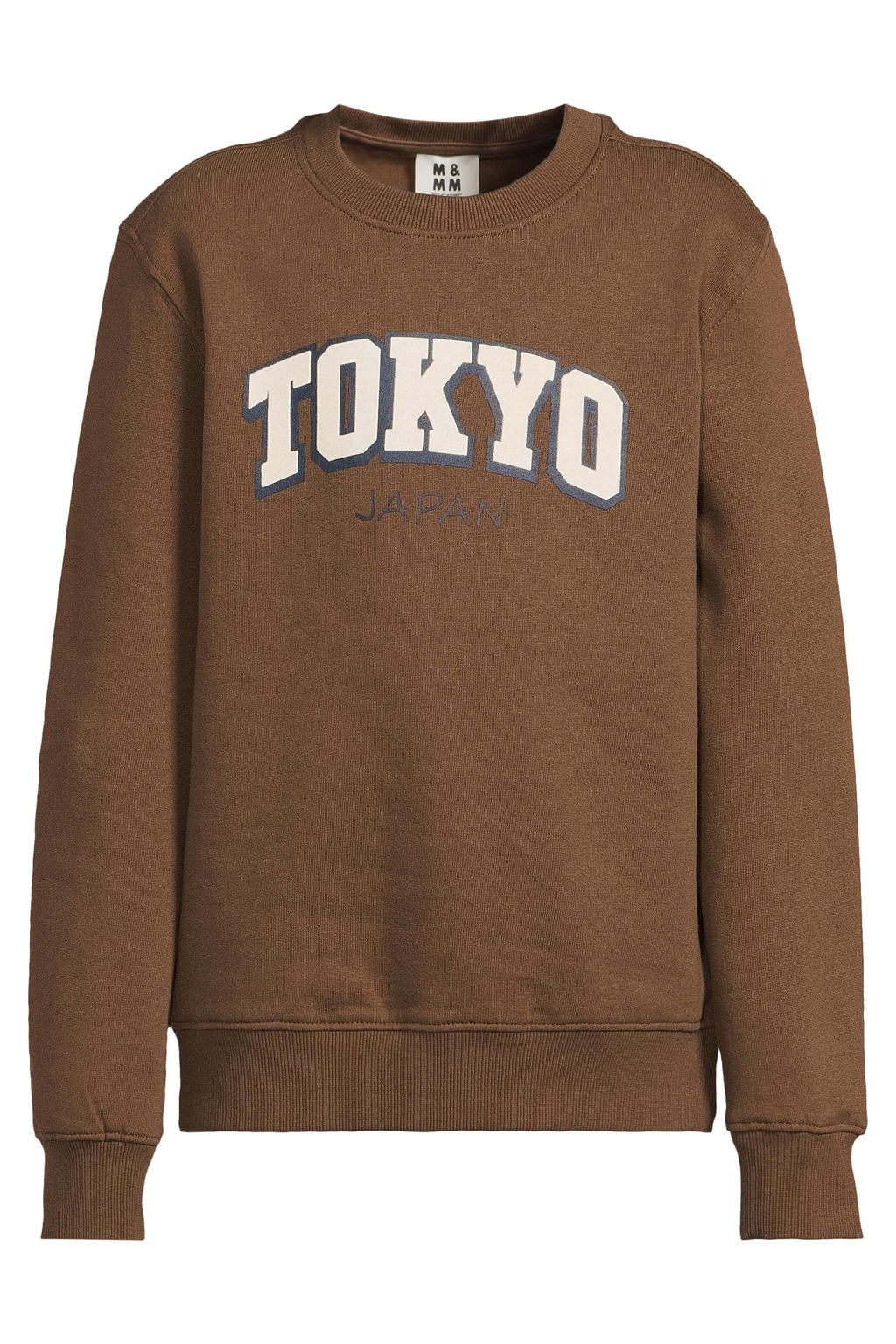 Donkerblauwe jongens Me & My Monkey sweater van katoen met tekst print, lange mouwen en ronde hals