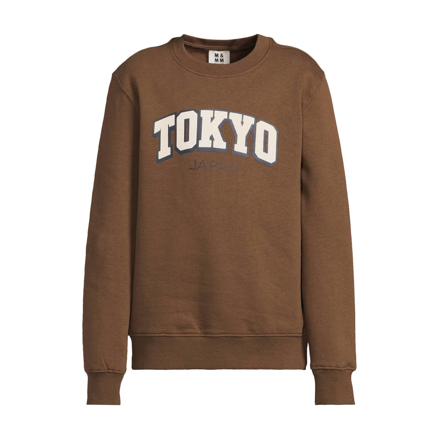Me & My Monkey sweater met tekst donkerbruin