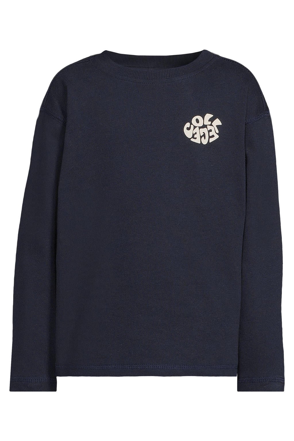 Me & My Monkey rechtvallende longsleeve met backprint - donkerblauw