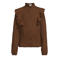 Me & My Monkey rechtvallende blouse met ruches - donkerbruin