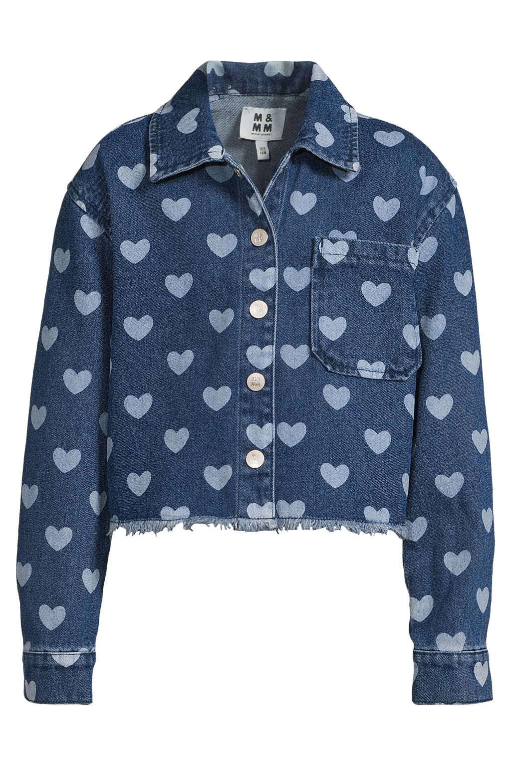 Me & My Monkey spijkerjas met hartjes - donkerblauw