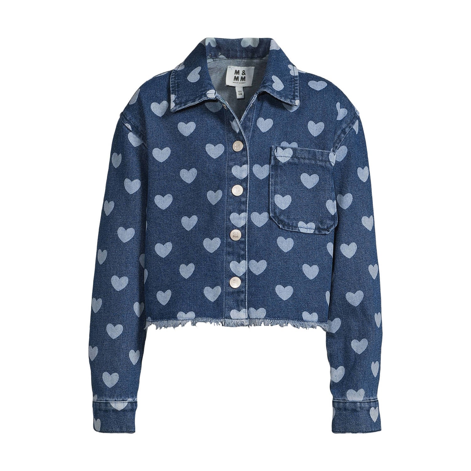 Me & My Monkey spijkerjas met hartjes donkerblauw