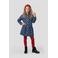Me & My Monkey spijkerjurk met hartjes en plooien - donkerblauw