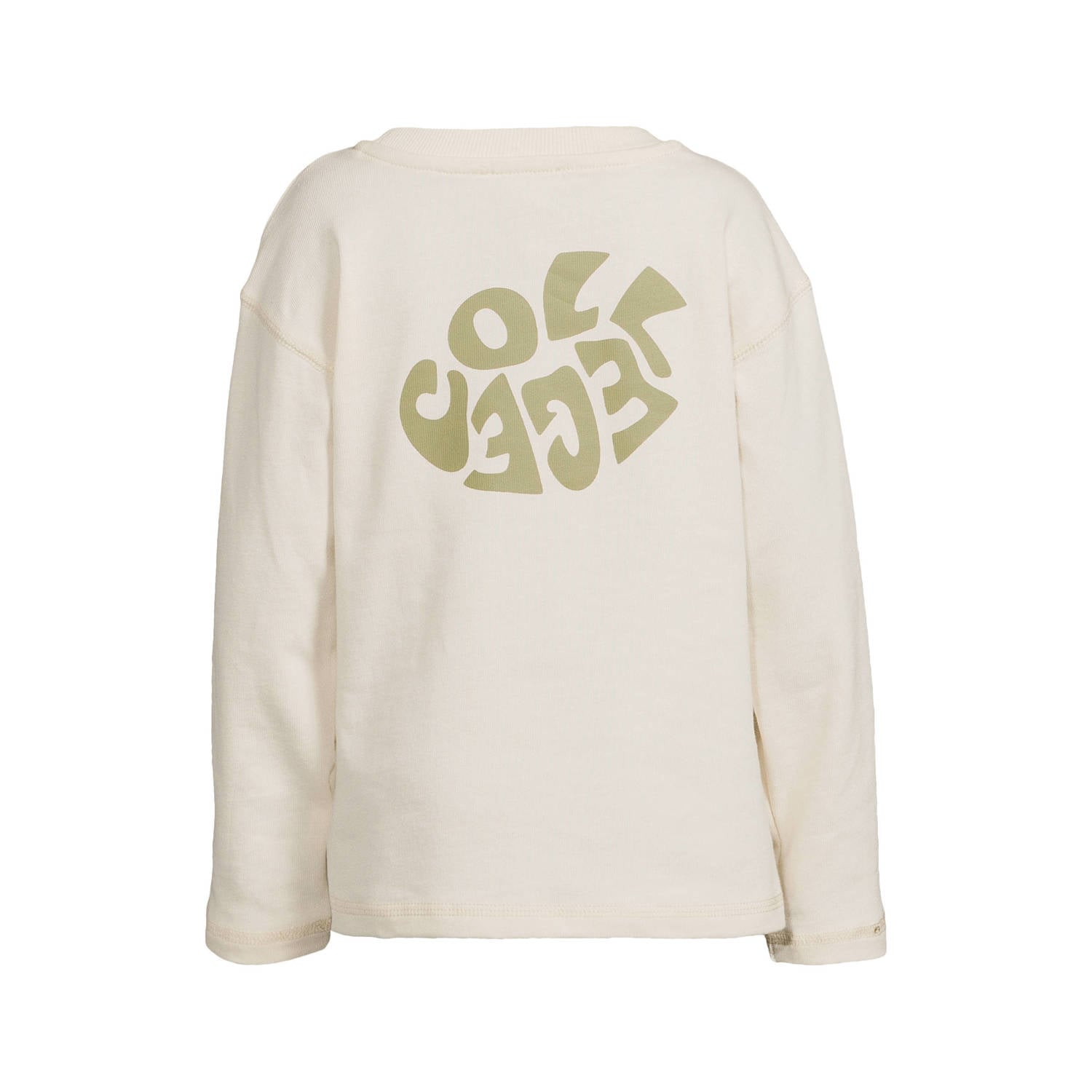 Me & My Monkey rechtvallende longsleeve met backprint ecru