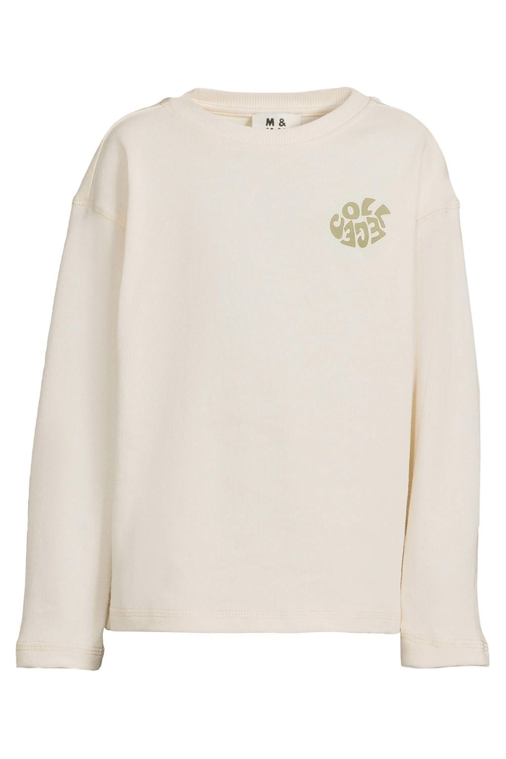 Me & My Monkey rechtvallende longsleeve met backprint - ecru