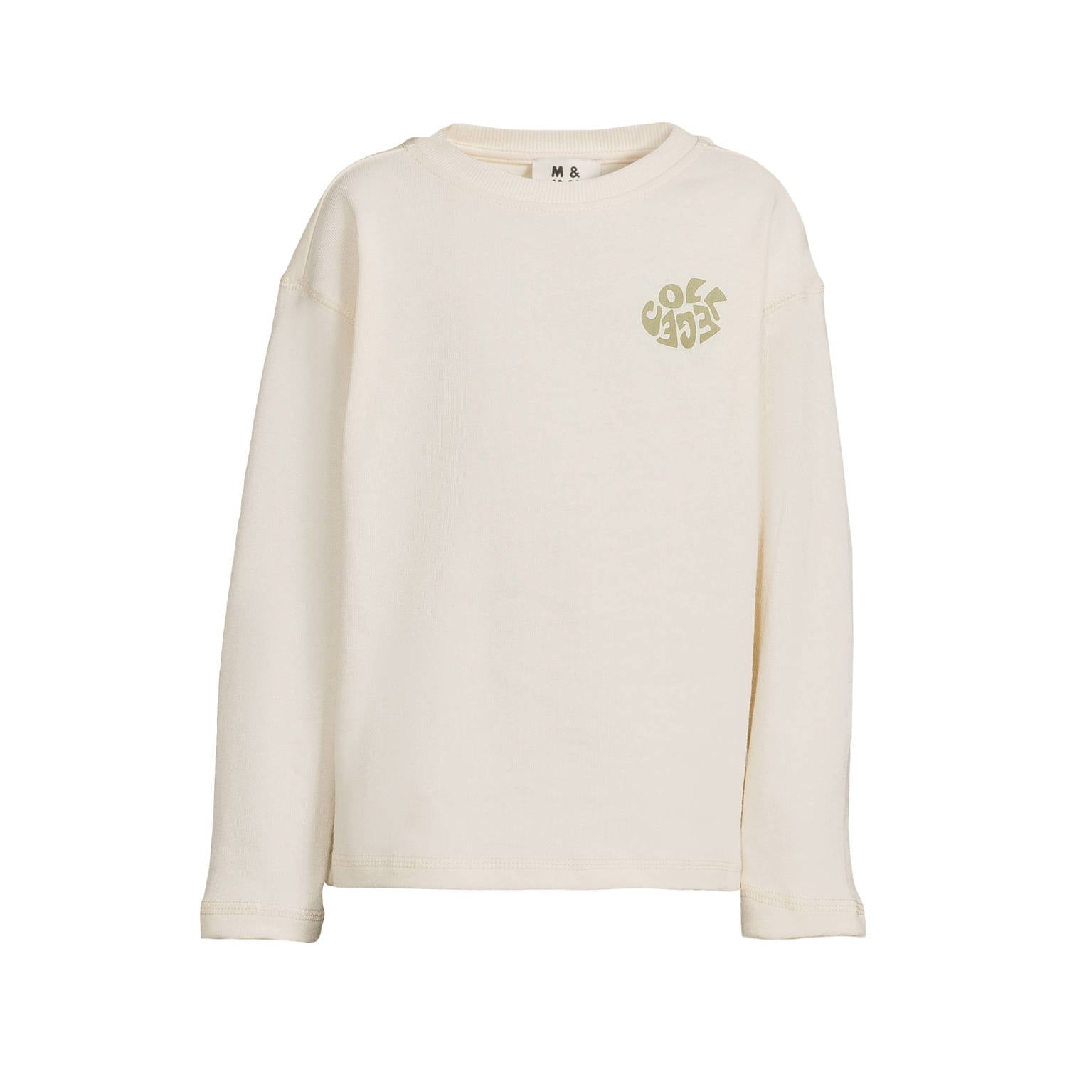 Me & My Monkey rechtvallende longsleeve met backprint ecru