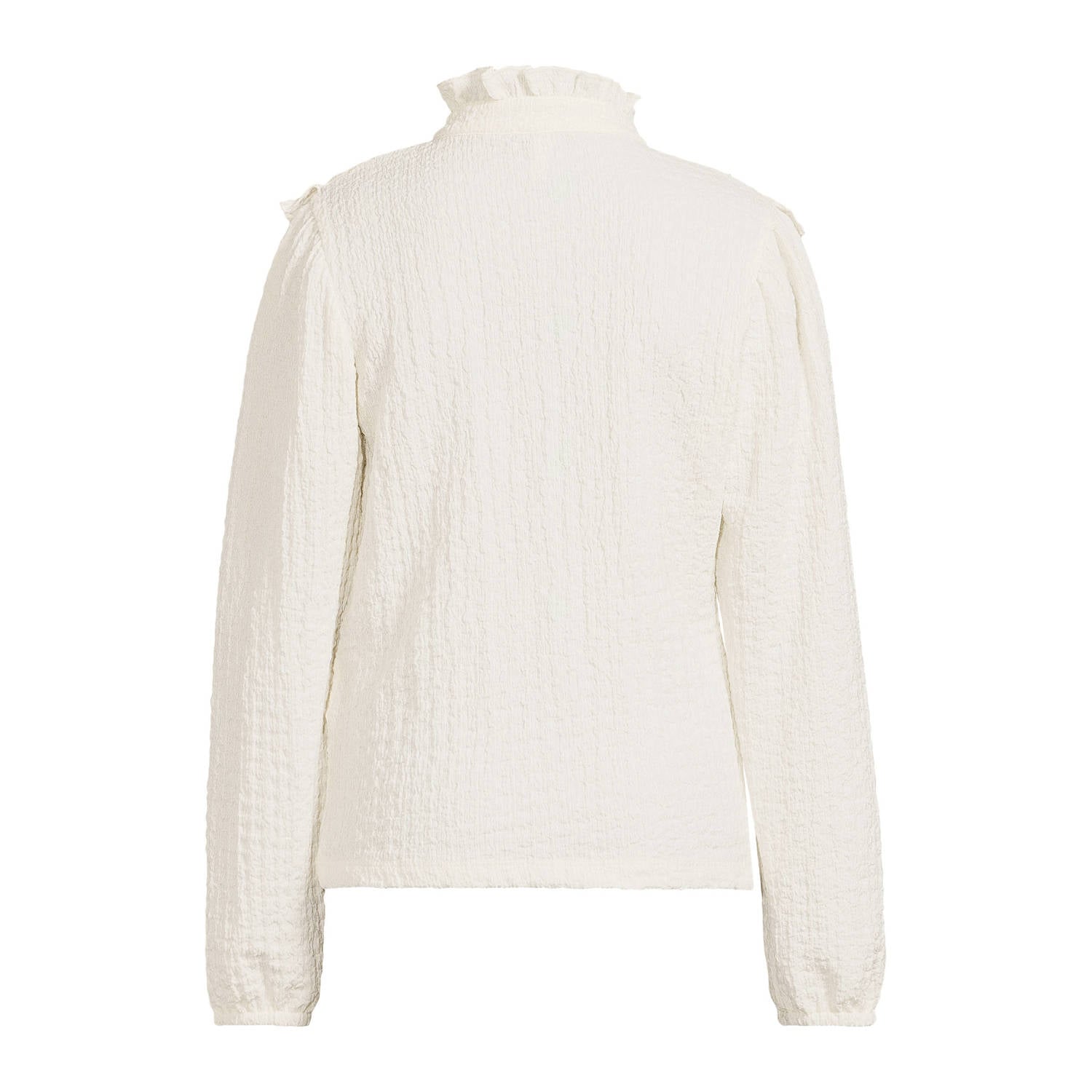 Me & My Monkey rechtvallende blouse met ruches ecru