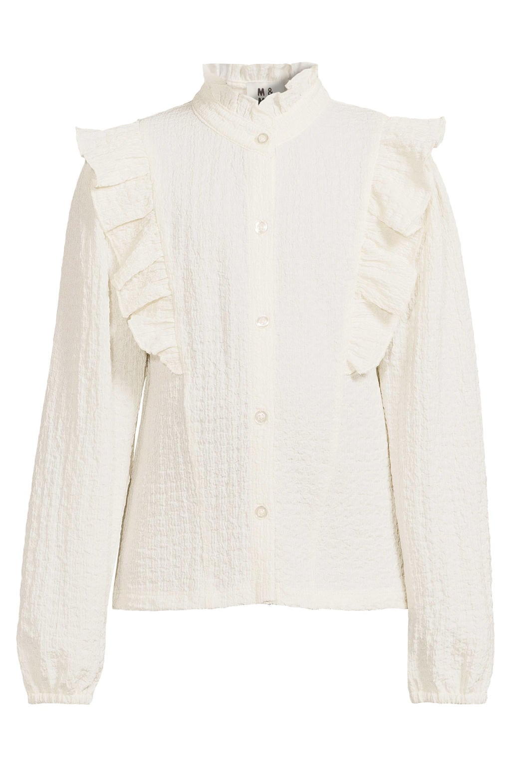 Me & My Monkey rechtvallende blouse met ruches - ecru