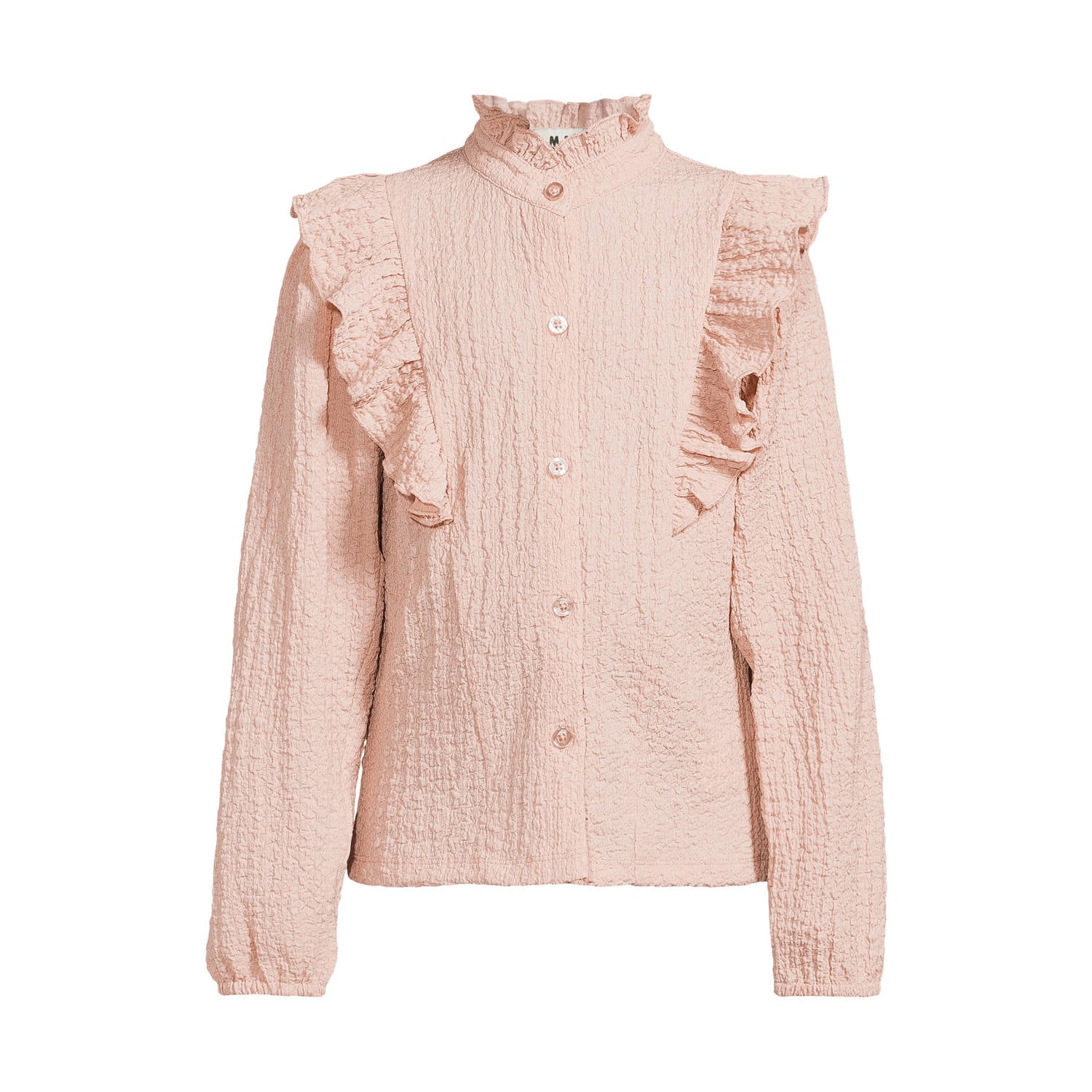 Me & My Monkey rechtvallende blouse met ruches roze
