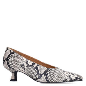 leren pumps met slangenprint grijs