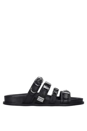 leren slippers zwart