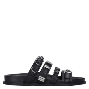 leren slippers zwart