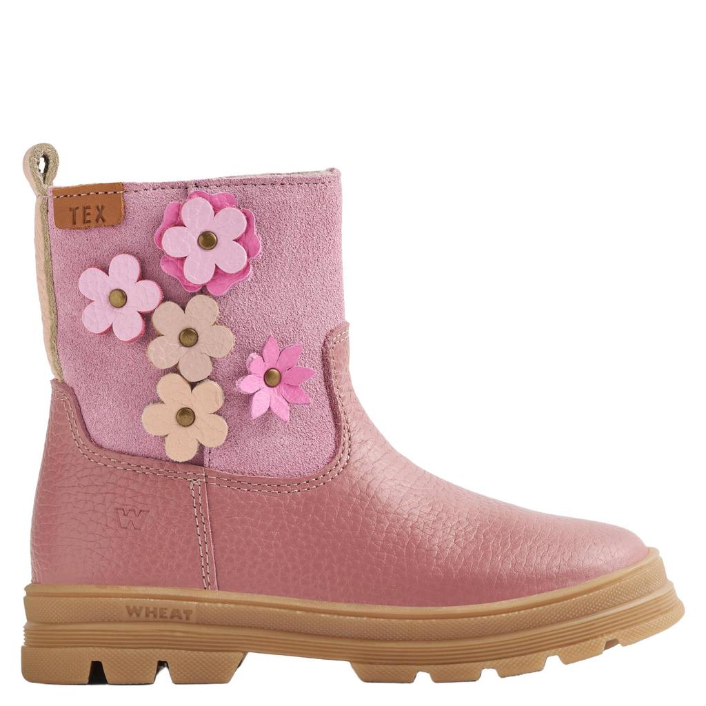 Wheat suède enkelboots met profielzool - roze