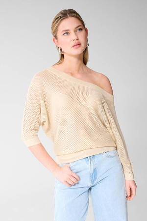 top met glitter ecru