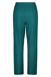 thumbnail: MS Mode wide leg regular waist broek met textuur petrol