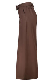 thumbnail: MS Mode wide leg regular waist pantalon donkerbruin