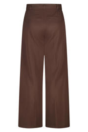 thumbnail: MS Mode wide leg regular waist pantalon donkerbruin