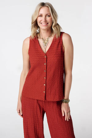 aansluitend top met textuur Plus Size - rood