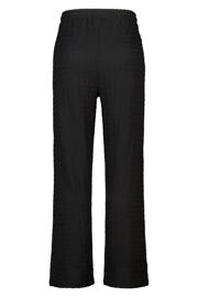 thumbnail: MS Mode wide leg regular waist broek met textuur zwart