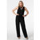 MS Mode wide leg regular waist broek met textuur zwart