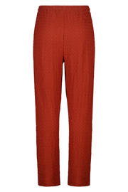 thumbnail: MS Mode wide leg regular waist broek met textuur donkerrood