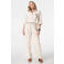 MS Mode wide leg high waist gestreepte broek ecru