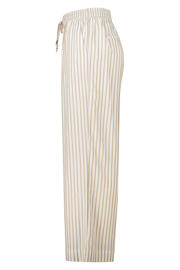 thumbnail: MS Mode wide leg high waist gestreepte broek ecru