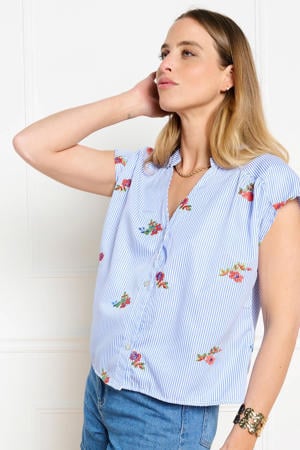 gestreepte top blauw