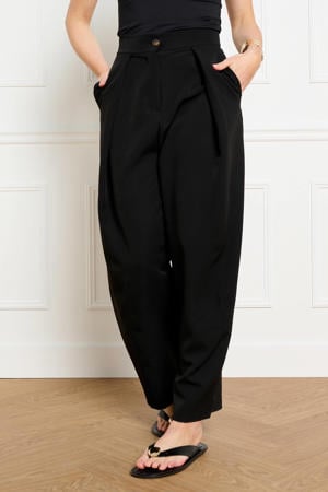barrel high waist broek zwart