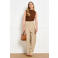 LOLALIZA barrel high waist broek zand