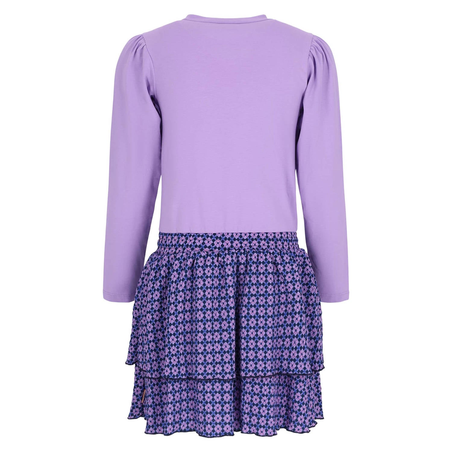B.Nosy midi jurk met print paars lila