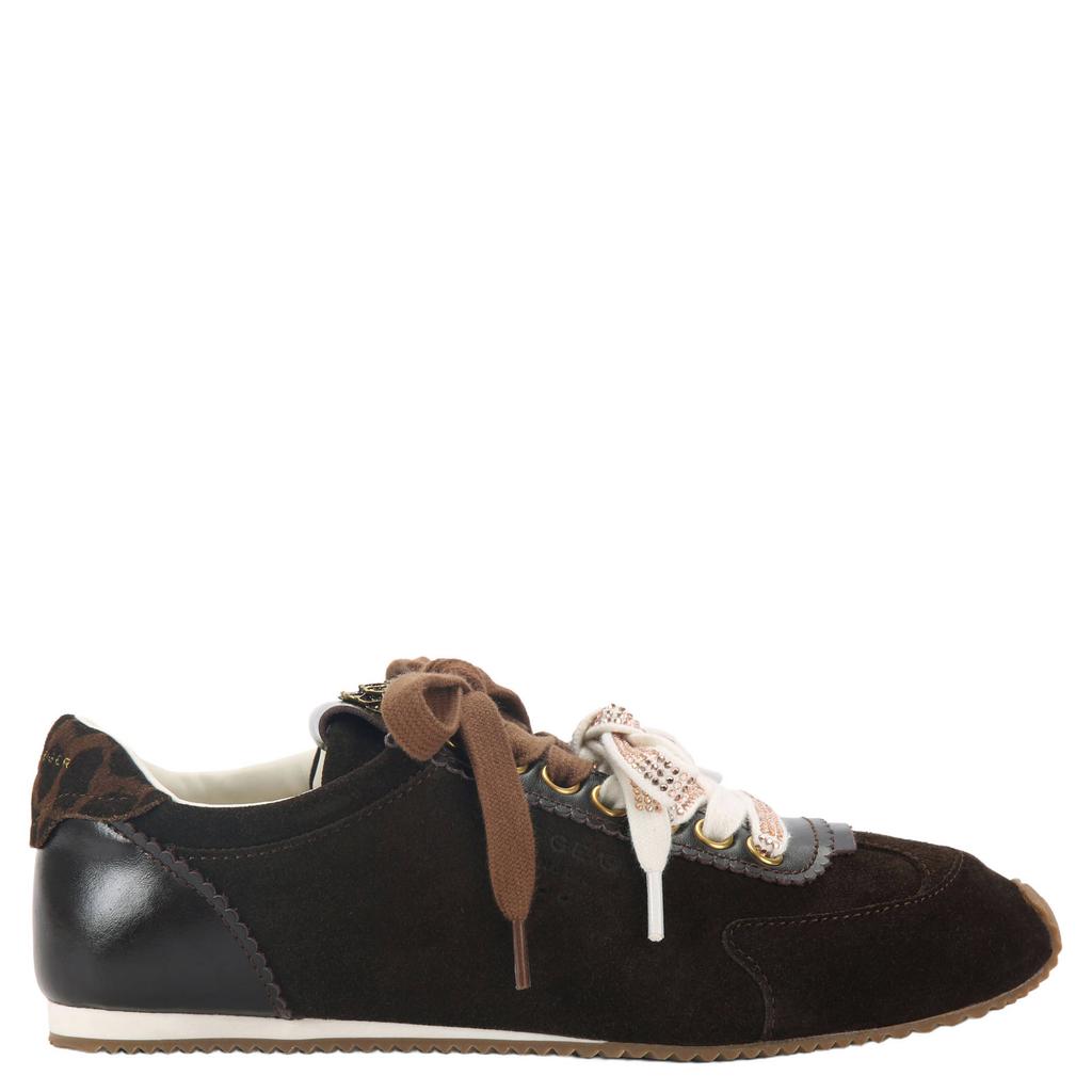 Bruine dames Kurt Geiger Islington suède sneakers - met veters