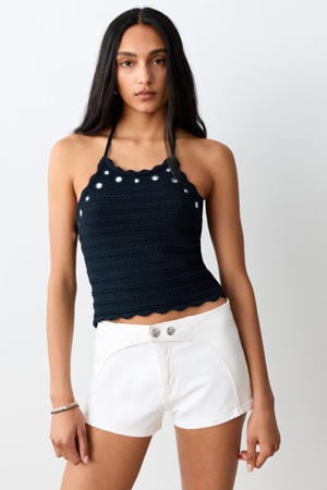 haltertop donkerblauw