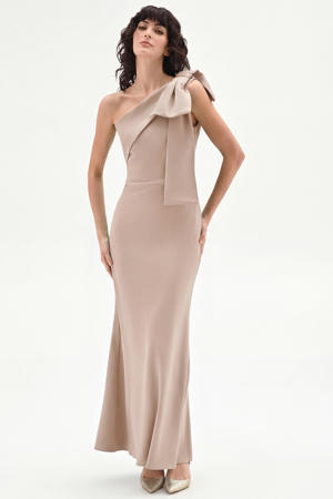 maxi jurk beige
