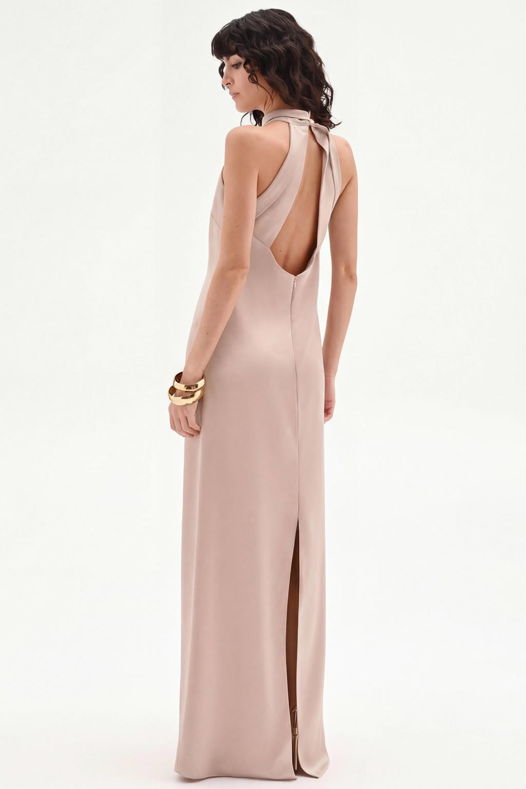 Rinascimento maxi jurk beige