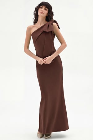 maxi jurk bruin