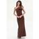 Rinascimento maxi jurk bruin