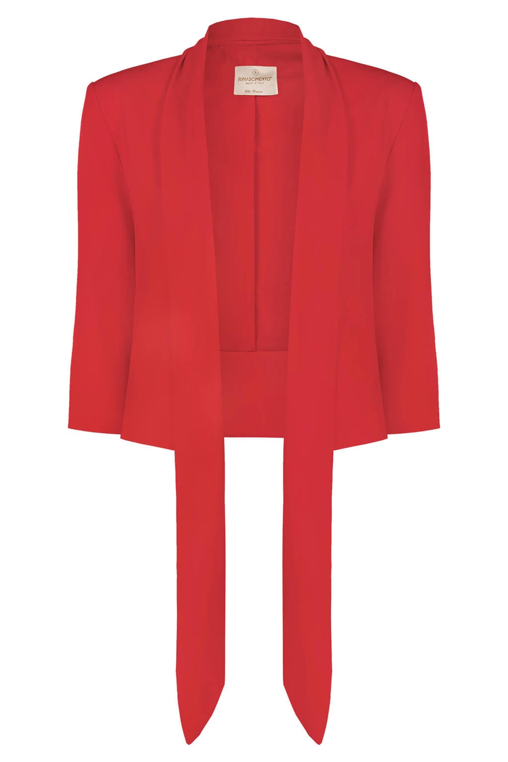 Rode dames Rinascimento blazer van polyester met effen, half lange mouwen en col