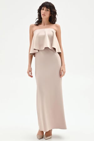 maxi jurk beige