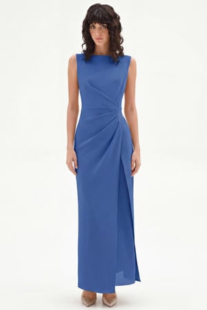 maxi jurk blauw