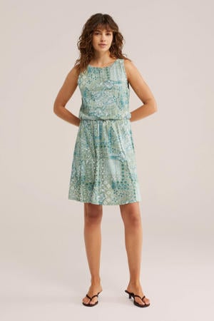 zomerjurk met paisley print groen
