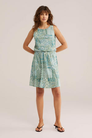 zomerjurk met paisley print groen