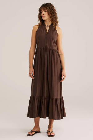 maxi jurk bruin