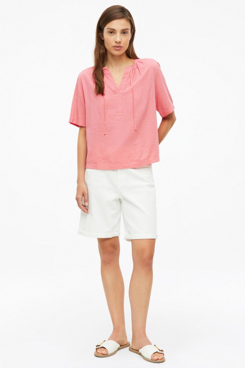 s.Oliver top met textuur roze