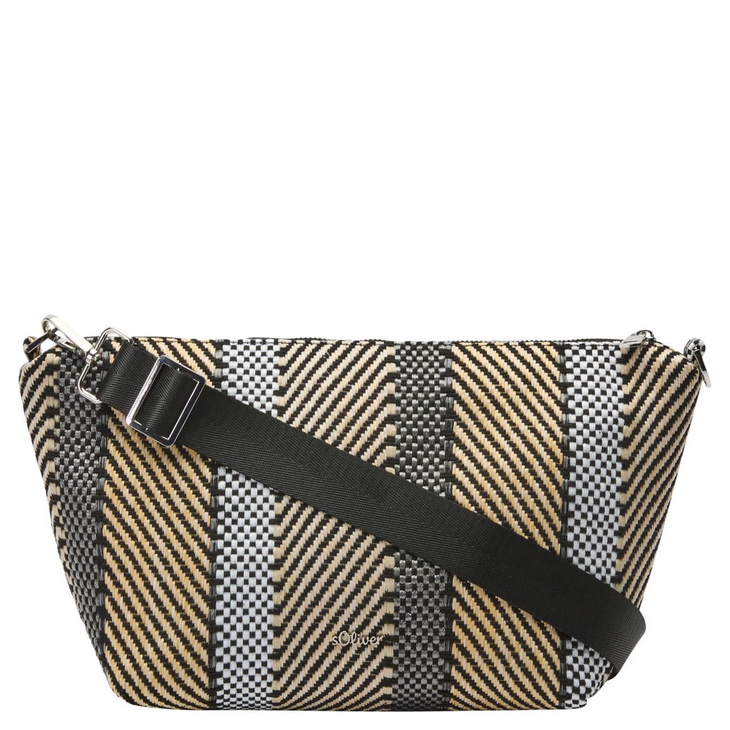 s.Oliver crossbody tas zwart/beige